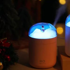 Máy Tạo Độ Ẩm Không Khí Hình Người Tuyết Dễ Thương Có Đèn Nhiều Màu Sắc USB Siêu Âm Công Suất Lớn Hai Cấp Độ Phun Sương Món Quà Lý Tưởng Cho Gia Đình Dịp Giáng Sinh