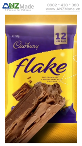 TÚI 12 THANH SOCOLA SỮA GIÒN Cadbury Flake Crumbliest Dairy Milk Chocolate 168g (12 mini bars)