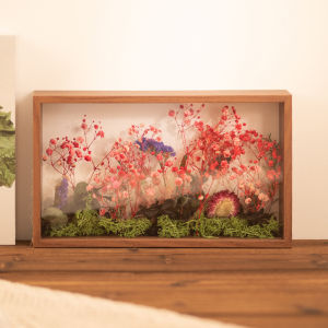 Handmade Dry Flower Sample Frame DIY Eternal Rose Preservation Picture Frame Hollow out Double-Sided Display Box Tabletop Decor