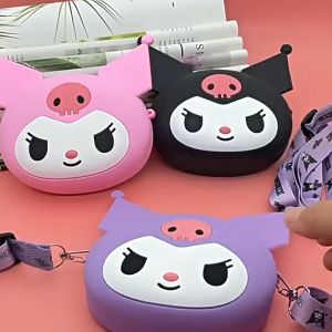 Tas Rubber Silikon Kuromi Lucu Baru: Tas Selempang Anak & Tas Slingbag Rubber Sanrio
