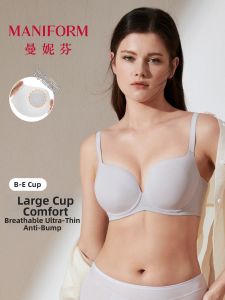 ManiForm | Comfortable Smaller-appearing Big-bust Soft Steel Ring Antibacterial Ultra-thin Seamless Bra