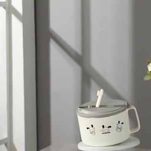 Stainless Steel Food Bowl with Lid Large Capacity Drip Tray