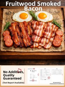 No Additives Commercial-Grade Bacon Slices Individually Wrapped