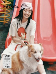 MO&Co. | Casual Relaxed Drop Shoulder Pet Print T-shirt