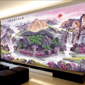 Mặt Dây Chuyền Thêu Chữ Thập Đông La Mã Phong Cách Hiện Đại Lớn Mùa Xuân 2025 Mới Thêu Sợi Cotton Họa Tiết Phong Cảnh