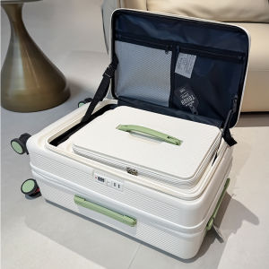 New 20-Inch Expandable Luggage Womens Side Opening Travel Suitcase YKK Explosion-Proof Zipper 28-Inch Pull Rod Case