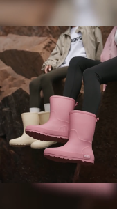 Waterproof and Anti slip: Versatile Fashionable Wear resistant Mid tube Womens Water Boots Rain Boots Water Boots Work Anti slip Waterproof Rubber Shoes