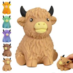 Highland Cow Sensory Toy Squeeze Sensory Toys Highland Cow Stress Balls Gift Anxiety Relief Fidget Party Favor