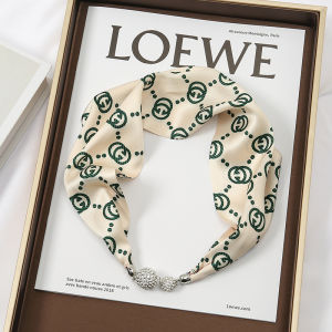 Khăn Choàng Lụa Đa Năng Cho Nữ Thời Trang Xuân Thu Mới Trang Sức Cổ Vòng Cổ Đính Kim Cương Đa Năng Bảo Vệ Cổ Khăn Choàng