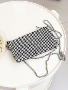BAORUIFU | Glittery Rhinestone Chain Bag Crossbody