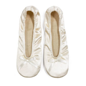 Womens Elegant Ballerina Flats Lightweight Cozy Indoor Home House Ballet Flats With Soft Foam Shoe-Insole & Bowknot Decor