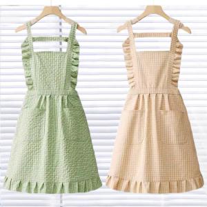 Cotton Apron Thin Breathable Kitchen Workwear Womens Cooking Special Uniform Cute Summer New Arrival Home Use Cleaning Tool