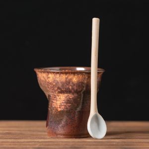 Jojos L. PD.Rough Ceramic Tea Set with Spoon Nordic Style Afternoon Tea Cup Unique  Handmade Dishwasher Safe