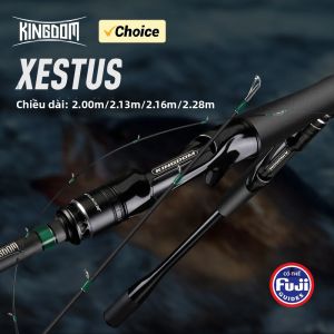 Cần Câu Tay Kingdom Xestus Spinning Casting 24-30T Carbon L ML M MH H 5 Khúc Cần Câu Cá Hồi Cá Vược Du Lịch Di Động Với Vòng Fuji O