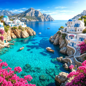 Huacan Full Square Round Drill Diamond Painting Cliff Seaside Cottage Diamond Embroidery Landscape Set Home Decoration