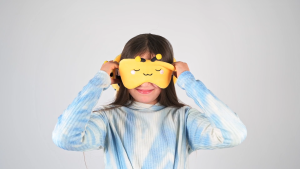 [Relaxeazzz] Kids Travel Pillow & Eye Mask Suitable for Children & Adults (Space Cadet Unicorn Koala Penguin Cat Panda Shiba Inu.. )