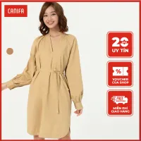 Váy liền nữ CANIFA cotton cổ tàu xẻ V tay raglange 6DS22W009