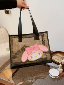 Sanrio My Melody Large Capacity Waterproof Jelly Bag Korean Style Shoulder Bag for Swimming And Bathing Storage Organizer
