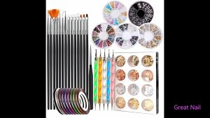 1 Set Linier Brush + Dotting Tools Brush Nailart Kuas Gambar Kutek - Nail Art Dotting Tools