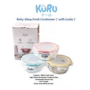 Wadah Kaca Tempat Penyimpanan Mpasi - Kuru Glass Food Container