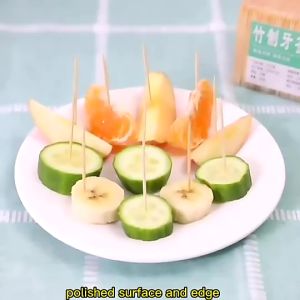 Bamboo Toothpick Disposable Natural Toothpicks Fruit Single Sharp Tooth Sticks 竹制牙签Transparence Round Container