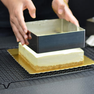 Stainless Steel Mousse Ring 4-10cm Heightened Square Tiramisu Frozen Cheese Cake Baking Mold Kitchen Cooking Tools Clear Sale