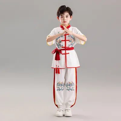 New Childrens Martial Arts Performance Suit Training Clothes for Boys And Girls Tai Chi Martial Arts Outfit Traditional Chinese Costume
