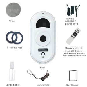 Robotic Window Cleaner Smart Window Robot Cleaner Clean Glass 2800Pa Electric Window Washer Robot with Remote Control for Home