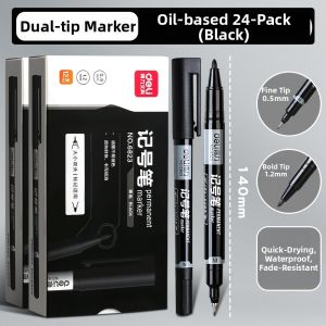 deli | Waterproof Oil-proof Art Marker Pen Dual-tipped