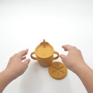 JIYU [JC-012] Gelas Silikon dengan Straw / Gelas Silikon dengan Sedotan BPA Free