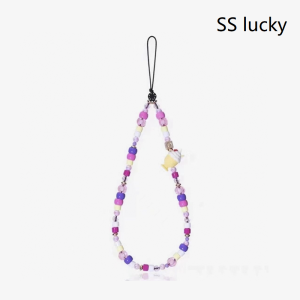 Dopamine Ice Cream Mobile Phone Charm Handmade DIY Beads String Chain Wrist Lanyard Camera Ornaments Fancy Lanyard Ins