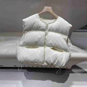 Womens Cotton Vest 2025 New Autumn Winter Casual Sports Warmth Bread Short down Cotton Jacket Zipper round Neck Pure Color