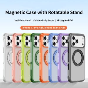YALILAI Magnetic for iPhone 17/18 Pro Max Case with Stand(Compatible with MagSafe) Military Grade Drop Protection Translucent Matte Shockproof with Anti-Fingerprint Phone Cover