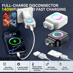 KEBETEME 140W Intelligent Automatic Stop Charging Adapter Al Automatic Power-off Phone Charging Station for Night Charging Overcharge Prevention Separator