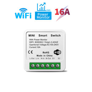 16A Tuya WiFi Smart Switch Energy Monitoring Circuit Breaker Smart Life App Compatible Alexa Google Home