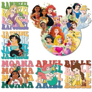2PCS Disney Princess DIY Children T-shirt and Clothing Transfer Stickers with Heat Transfer Stickers Washable Transfer Stickers