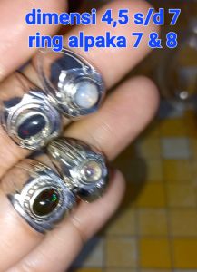 natural kalimaya banten borongan 4pcs jarong joss dim 45 s/d 7.mm ring alpaka no7.&.8.mulus kinclong no krak