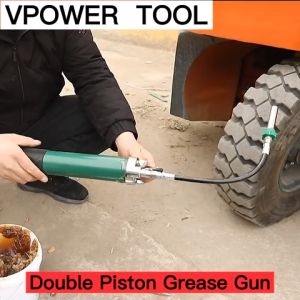 Double Piston Grease Gun Heavy Duty For BackhoeExcavatorTruckMarineTractorCarForklift