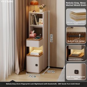 YANGYING | Compact Italian Style Bedside and Bookcase Combo Storage Cabinet