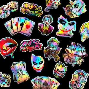 30PCS JDM Graffiti Joker Poker Laser Waterproof Sticker Helmet Car Motorcycle Scooter Body Decor Decal for Click 125i 150i 160 Vario 150 160 Adv Beat Pcx160 Wave 100 MIO AEROX NMAX XMAX Sniper