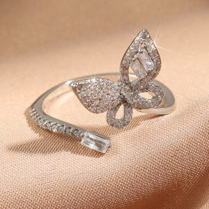 ZAKOL Nữ Thời Trang Bướm Mở Nhẫn Micro Inlay Zircon Tiệc Cưới Trang Sức Dễ Thương Lãng Mạn Đồng Đính Đá Cubic Zirconia