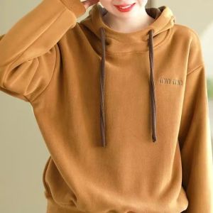 QIAOXIZI | Casual Loose Warm Thickening Hoodie Outerwear