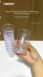 TIMSOT Water Cup 6Pcs Premium Acrylic 550ML Drinking Glasses Clear Toothbrush Tumblers NonToxic Durable