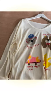 【READYSTOCK】Cartoon Dog Print Long Sleeve T-Shirt Women Cute Oversized Top 日系可爱狗狗印花长袖上衣 女生宽松休闲T恤