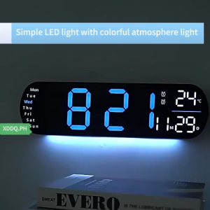 Led Digital Alarm Wall Hang Clock With Ambiance Light Timer And Countdown