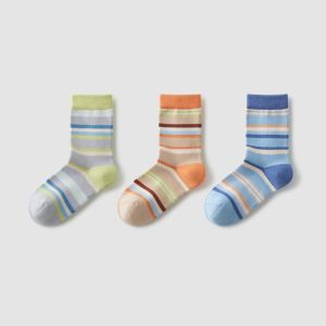 Tất Cotton Kháng Khuẩn Thoáng Khí Thoải Mái Cho Trẻ Em Bananain 501c Bộ Ba Đôi Tất Trung Dài Mùa Thu Đông Hoạt Hình