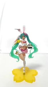 Bandai | Anime Figurine Standing Posture Rabbit Cherry Blossom Hatsune Miku Blossoms Cute Action Model Pvc Toys Collection Gifts In Stock