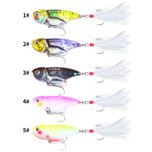 5PCS  Metal VIB Lures 5.5cm 11g vivid Vibrations Spoon Lure Fishing bait Bass Artificial Hard Bait Cicada lure VIB Bait 3D Eyes