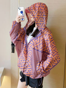 Womens Summer 2025 New UV Protection Clothing Thin Printed Outerwear Electric Vehicle Fashion Brand Loose Fit Long Sleeve