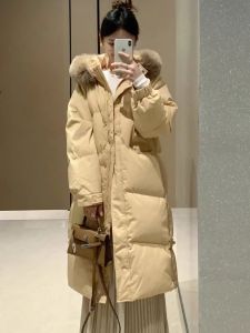 Fashionable Thickened Long Cotton Jacket Womens Winter Coat with Large Fur Collar Commute Style Korean Version Loose Fit
